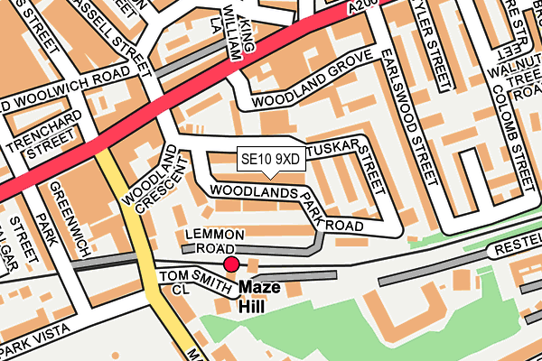 SE10 9XD map - OS OpenMap – Local (Ordnance Survey)