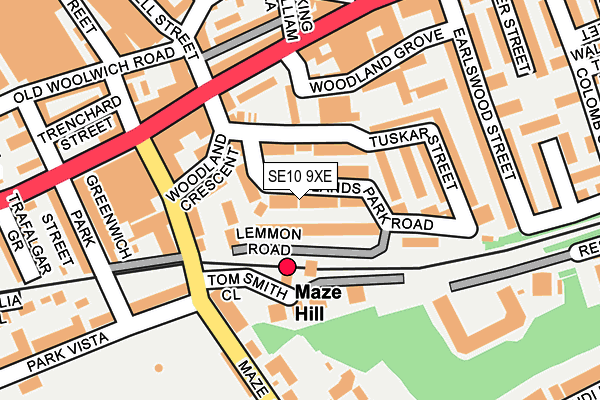SE10 9XE map - OS OpenMap – Local (Ordnance Survey)