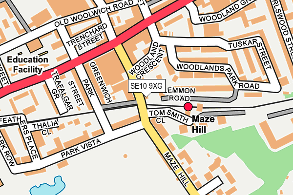 SE10 9XG map - OS OpenMap – Local (Ordnance Survey)