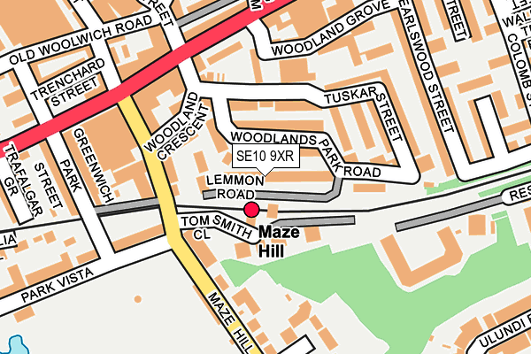 SE10 9XR map - OS OpenMap – Local (Ordnance Survey)