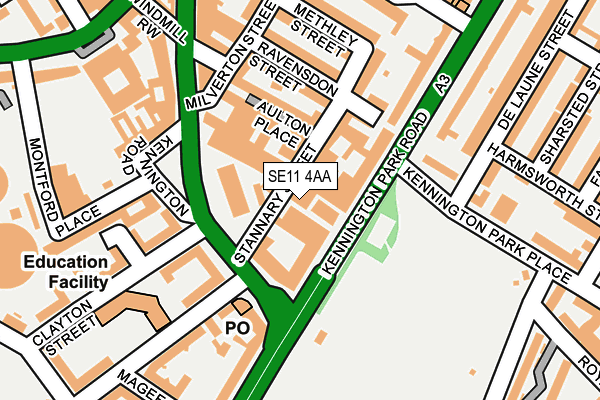 SE11 4AA map - OS OpenMap – Local (Ordnance Survey)