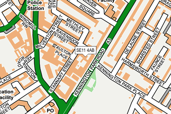 SE11 4AB map - OS OpenMap – Local (Ordnance Survey)