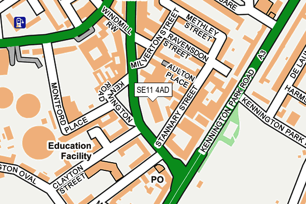 SE11 4AD map - OS OpenMap – Local (Ordnance Survey)