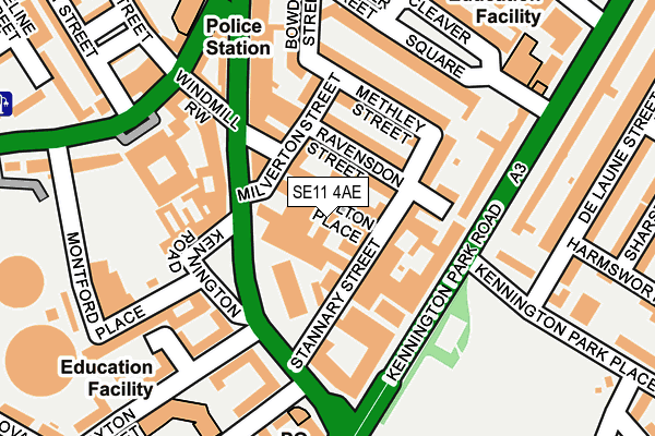 SE11 4AE map - OS OpenMap – Local (Ordnance Survey)