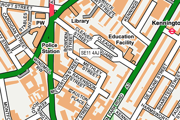 SE11 4AJ map - OS OpenMap – Local (Ordnance Survey)