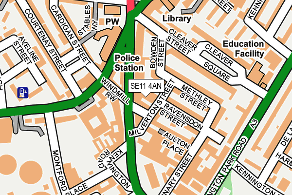 SE11 4AN map - OS OpenMap – Local (Ordnance Survey)