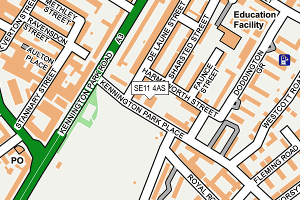 SE11 4AS map - OS OpenMap – Local (Ordnance Survey)