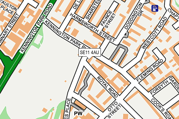 SE11 4AU map - OS OpenMap – Local (Ordnance Survey)