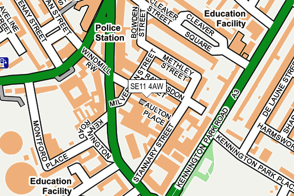SE11 4AW map - OS OpenMap – Local (Ordnance Survey)