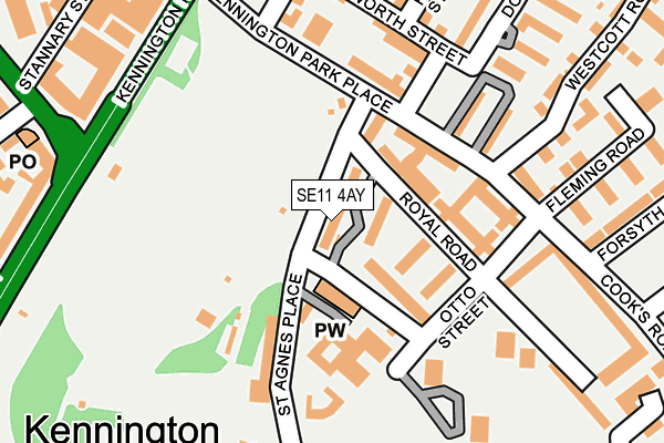 SE11 4AY map - OS OpenMap – Local (Ordnance Survey)