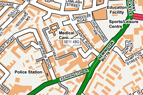 SE11 4BG map - OS OpenMap – Local (Ordnance Survey)