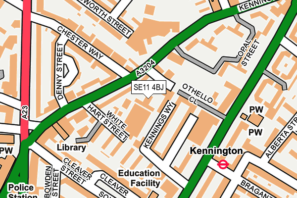 SE11 4BJ map - OS OpenMap – Local (Ordnance Survey)