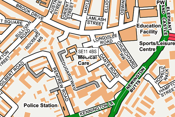 SE11 4BS map - OS OpenMap – Local (Ordnance Survey)