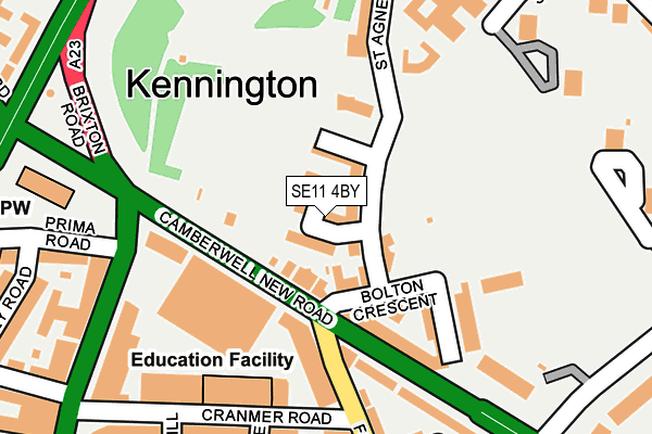 SE11 4BY map - OS OpenMap – Local (Ordnance Survey)