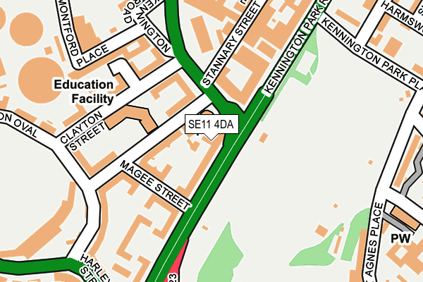 SE11 4DA map - OS OpenMap – Local (Ordnance Survey)