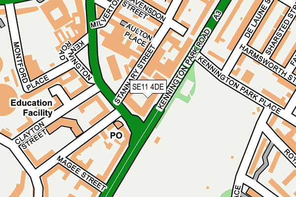 SE11 4DE map - OS OpenMap – Local (Ordnance Survey)