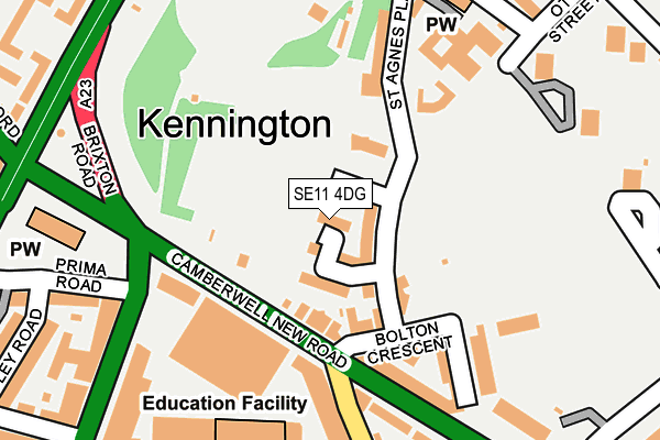SE11 4DG map - OS OpenMap – Local (Ordnance Survey)