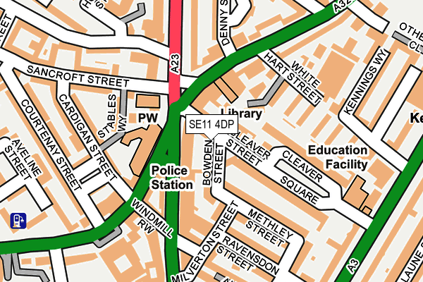 SE11 4DP map - OS OpenMap – Local (Ordnance Survey)