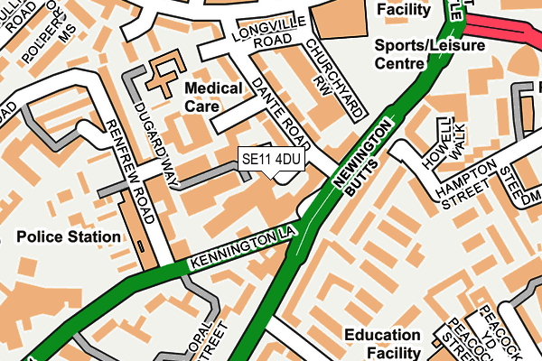 SE11 4DU map - OS OpenMap – Local (Ordnance Survey)