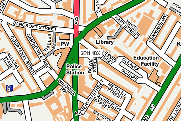 SE11 4DX map - OS OpenMap – Local (Ordnance Survey)