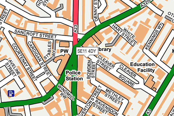 SE11 4DY map - OS OpenMap – Local (Ordnance Survey)