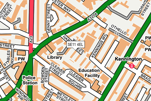 SE11 4EL map - OS OpenMap – Local (Ordnance Survey)