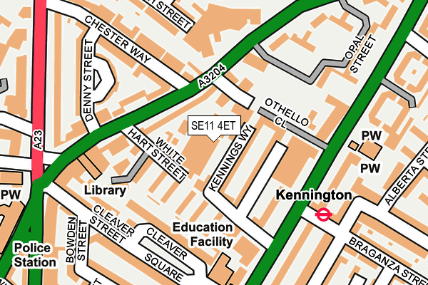 SE11 4ET map - OS OpenMap – Local (Ordnance Survey)