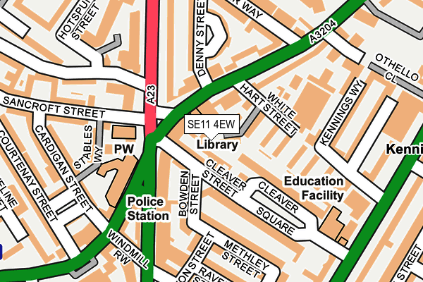 SE11 4EW map - OS OpenMap – Local (Ordnance Survey)