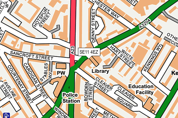 SE11 4EZ map - OS OpenMap – Local (Ordnance Survey)