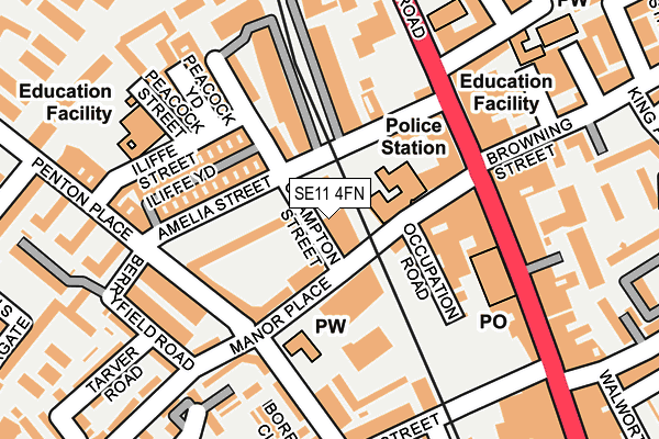 SE11 4FN map - OS OpenMap – Local (Ordnance Survey)