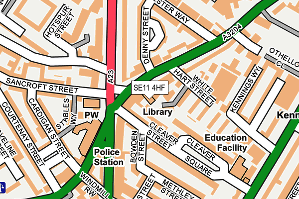 SE11 4HF map - OS OpenMap – Local (Ordnance Survey)