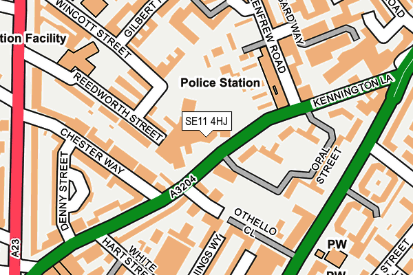 SE11 4HJ map - OS OpenMap – Local (Ordnance Survey)