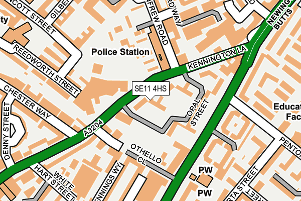 SE11 4HS map - OS OpenMap – Local (Ordnance Survey)