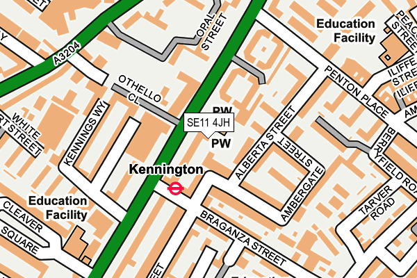 SE11 4JH map - OS OpenMap – Local (Ordnance Survey)