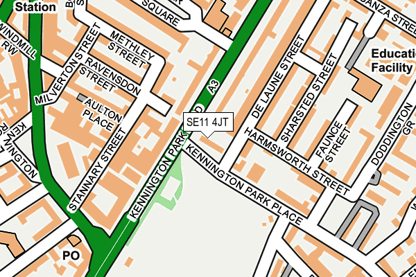 SE11 4JT map - OS OpenMap – Local (Ordnance Survey)