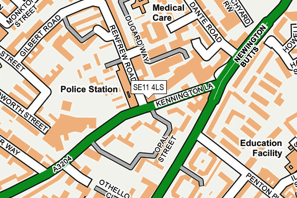 SE11 4LS map - OS OpenMap – Local (Ordnance Survey)