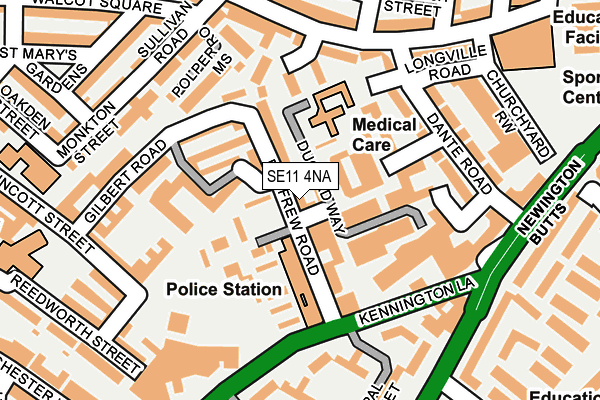 SE11 4NA map - OS OpenMap – Local (Ordnance Survey)