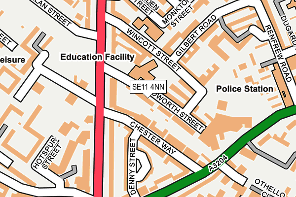 SE11 4NN map - OS OpenMap – Local (Ordnance Survey)