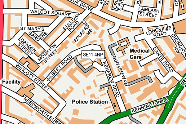 SE11 4NP map - OS OpenMap – Local (Ordnance Survey)