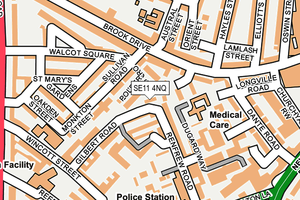 SE11 4NQ map - OS OpenMap – Local (Ordnance Survey)