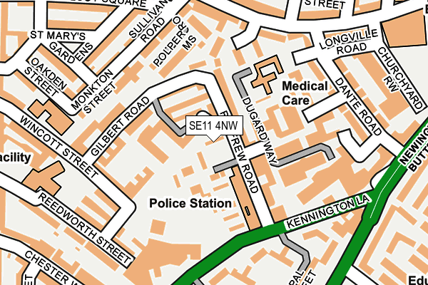 SE11 4NW map - OS OpenMap – Local (Ordnance Survey)
