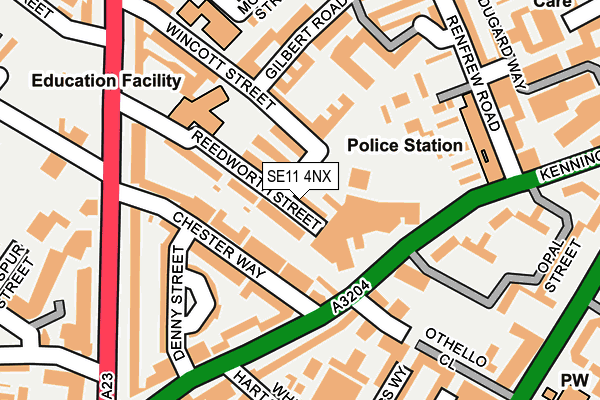 SE11 4NX map - OS OpenMap – Local (Ordnance Survey)