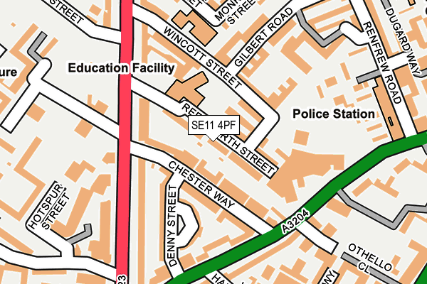 SE11 4PF map - OS OpenMap – Local (Ordnance Survey)