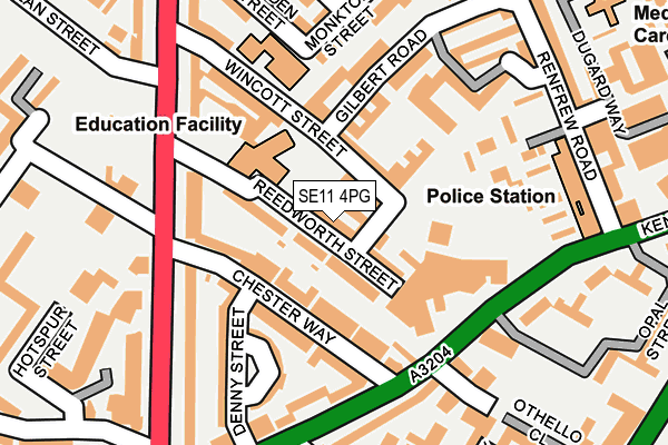 SE11 4PG map - OS OpenMap – Local (Ordnance Survey)