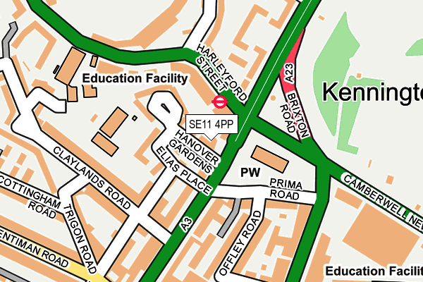 SE11 4PP map - OS OpenMap – Local (Ordnance Survey)