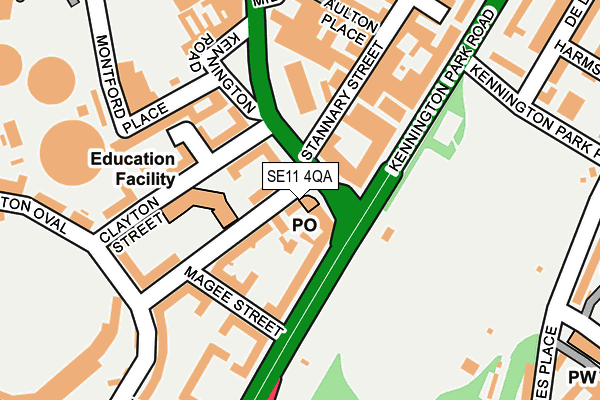 SE11 4QA map - OS OpenMap – Local (Ordnance Survey)