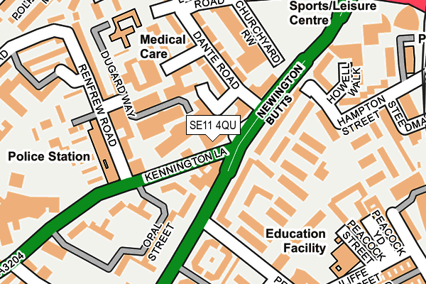 SE11 4QU map - OS OpenMap – Local (Ordnance Survey)