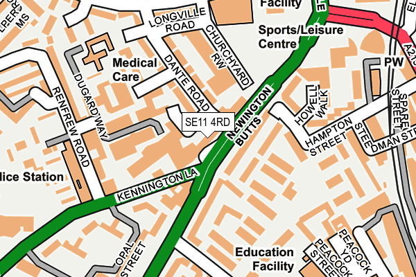 SE11 4RD map - OS OpenMap – Local (Ordnance Survey)