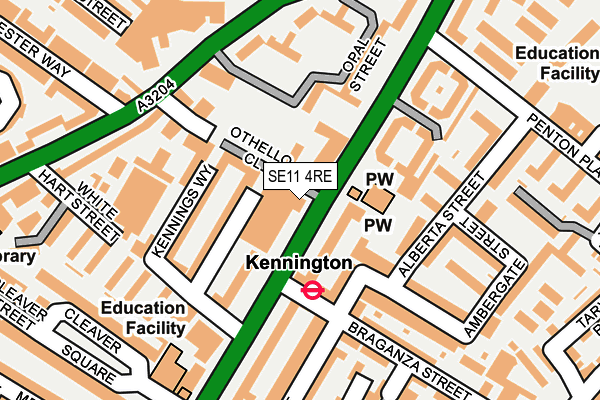 SE11 4RE map - OS OpenMap – Local (Ordnance Survey)