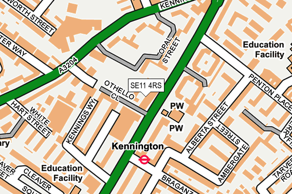 SE11 4RS map - OS OpenMap – Local (Ordnance Survey)